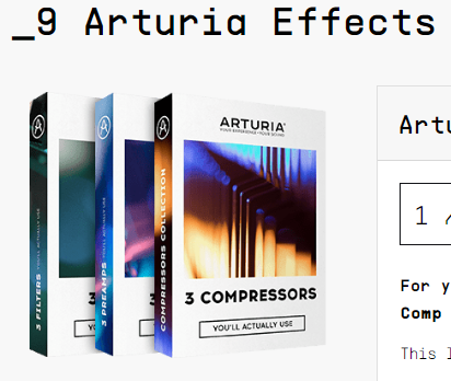 Arturia Compressor, Preamp, Filter bundle - 9 total